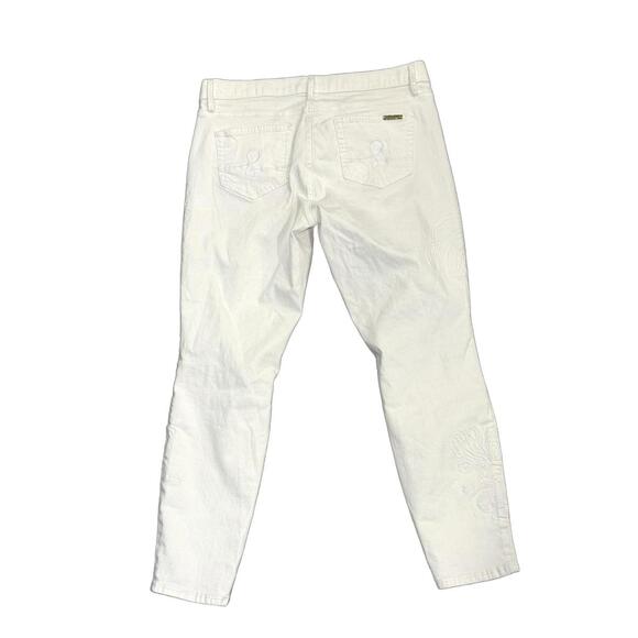 Lilly Pulitzer White South Ocean Skinny Crop Jeans, Size 12 - Picture 7 of 7